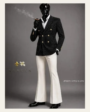 Black Pinstripe Statement Blazer