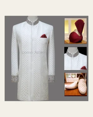Pearl White Ceremonial Sherwani