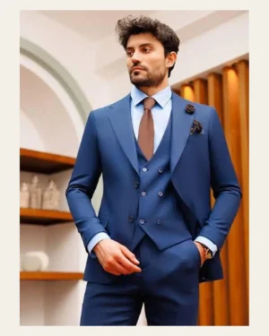 Royal Blue Signature Three-Piece Suit