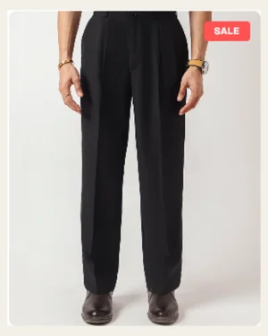 Double-Pleated Korean Trouser — Black